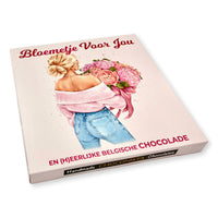 Laad afbeelding in Gallerij viewer, Chocolade Reep Kaart Bloemetje Voor Jou