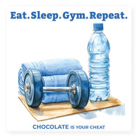Laad afbeelding in Gallerij viewer, Chocolade Reep Kaart Eat Sleep Gym Repeat