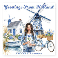 Laad afbeelding in Gallerij viewer, Chocolade Reep Kaart Greetings From Holland