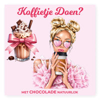 Laad afbeelding in Gallerij viewer, Chocolade Reep Kaart Koffietje Doen