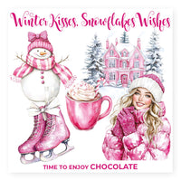 Laad afbeelding in Gallerij viewer, Chocolade Reep Kaart Winter Kisses Snowflakes Wishes