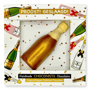 Chocolade champagnefles geslaagd