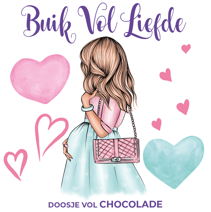 Chocolade Reep Kaart Buik Vol Liefde