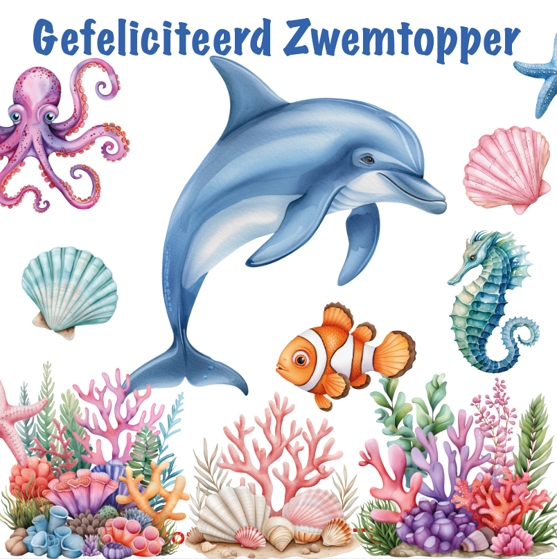 Chocolade Reep Kaart Gefeliciteerd Zwemtopper