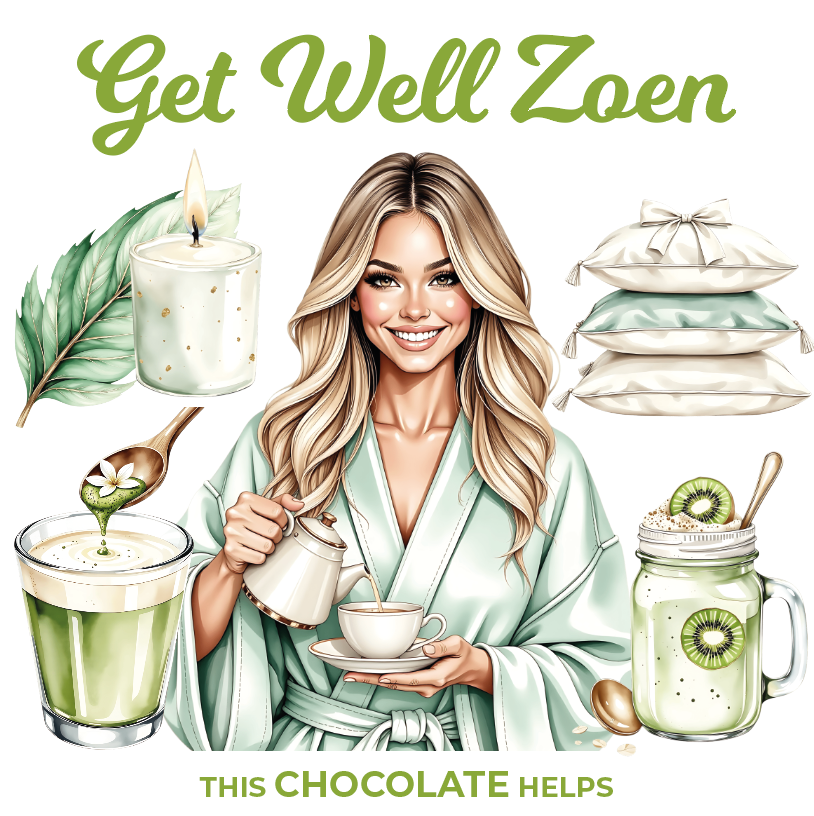 Chocolade Reep Kaart Get Well Zoen