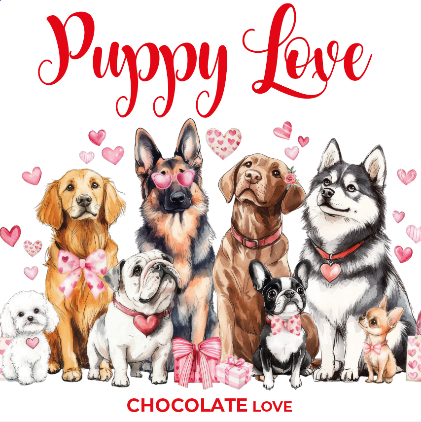 Chocolade Reep Kaart Puppy Love