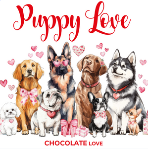 Chocolade Reep Kaart Puppy Love