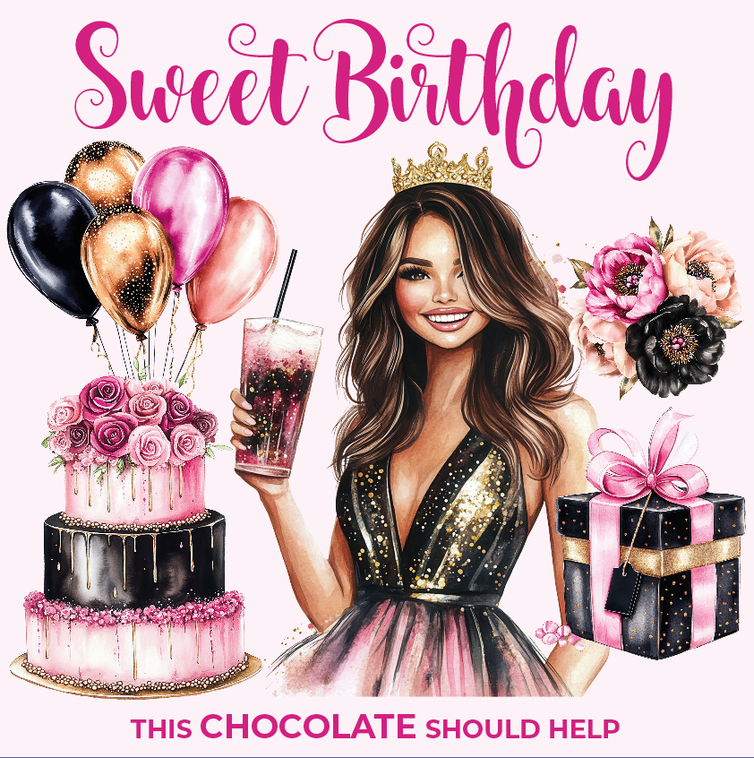 Chocolade Reep Kaart Sweet Birthday