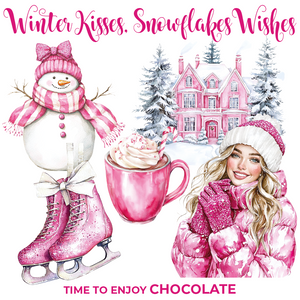 Chocolade Reep Kaart Winter Kisses Snowflakes Wishes