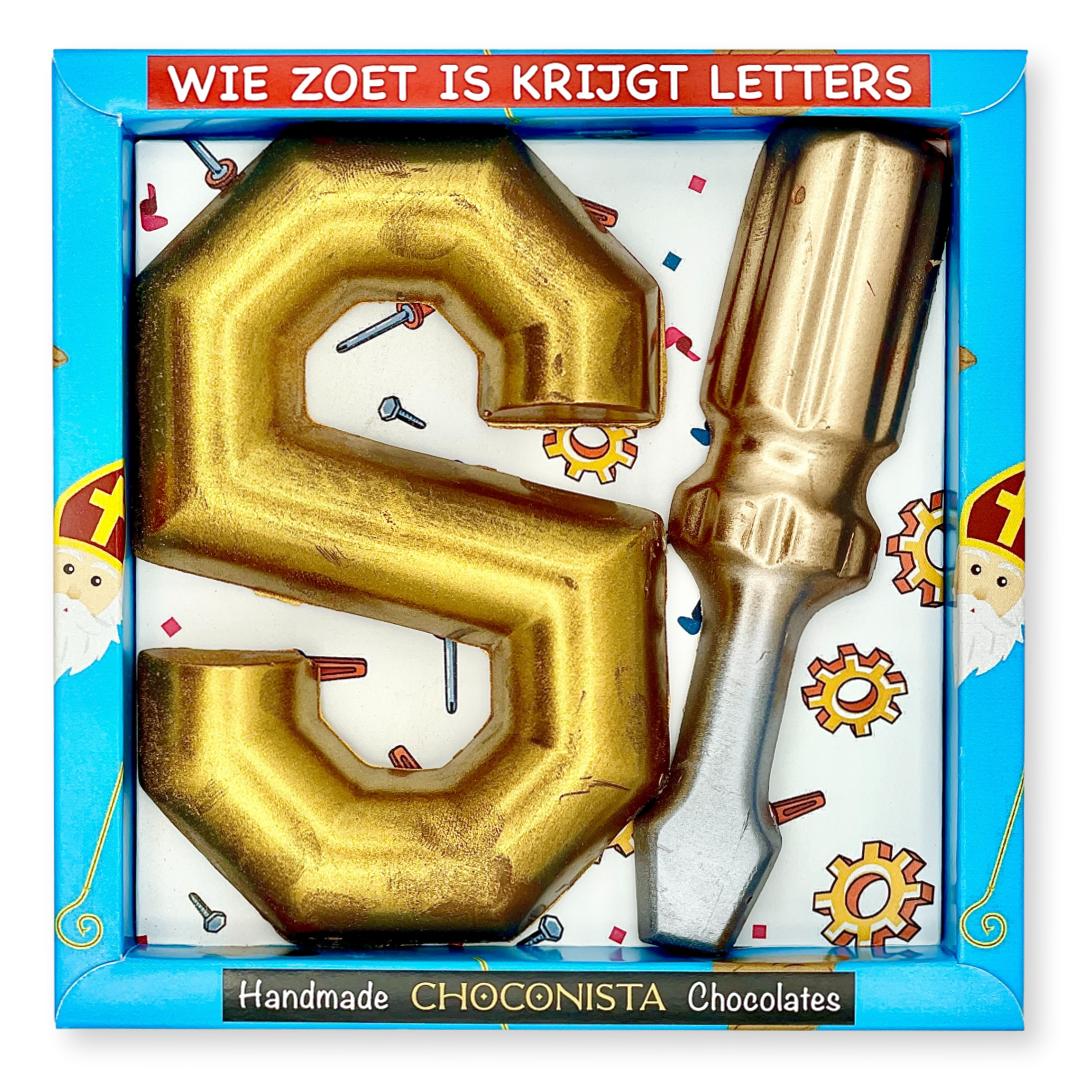 Chocolade Sinterklaasletter met Schroevendraaier