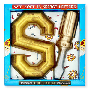 Chocolade Sinterklaasletter met Schroevendraaier