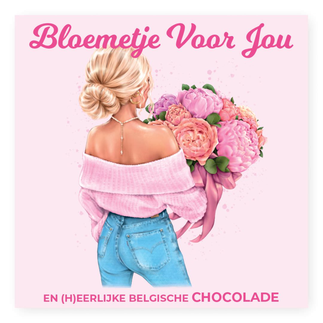 Chocolade Reep Kaart Bloemetje Voor Jou