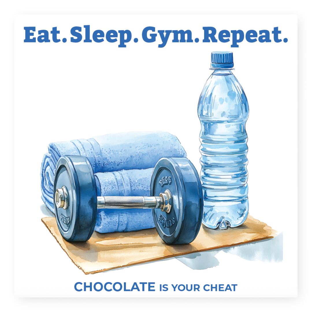 Chocolade Reep Kaart Eat Sleep Gym Repeat