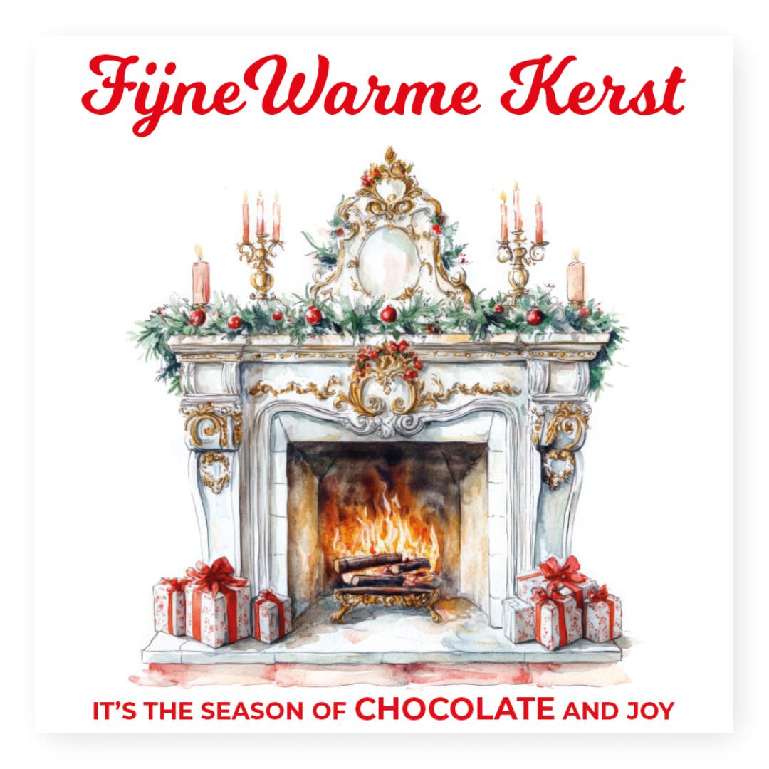 Chocolade Reep Kaart Fijne Warme Kerst