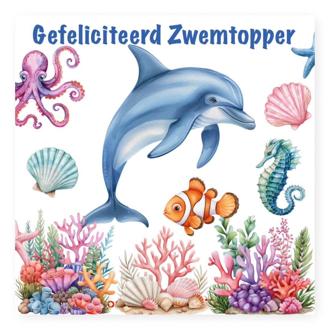 Chocolade Reep Kaart Gefeliciteerd Zwemtopper