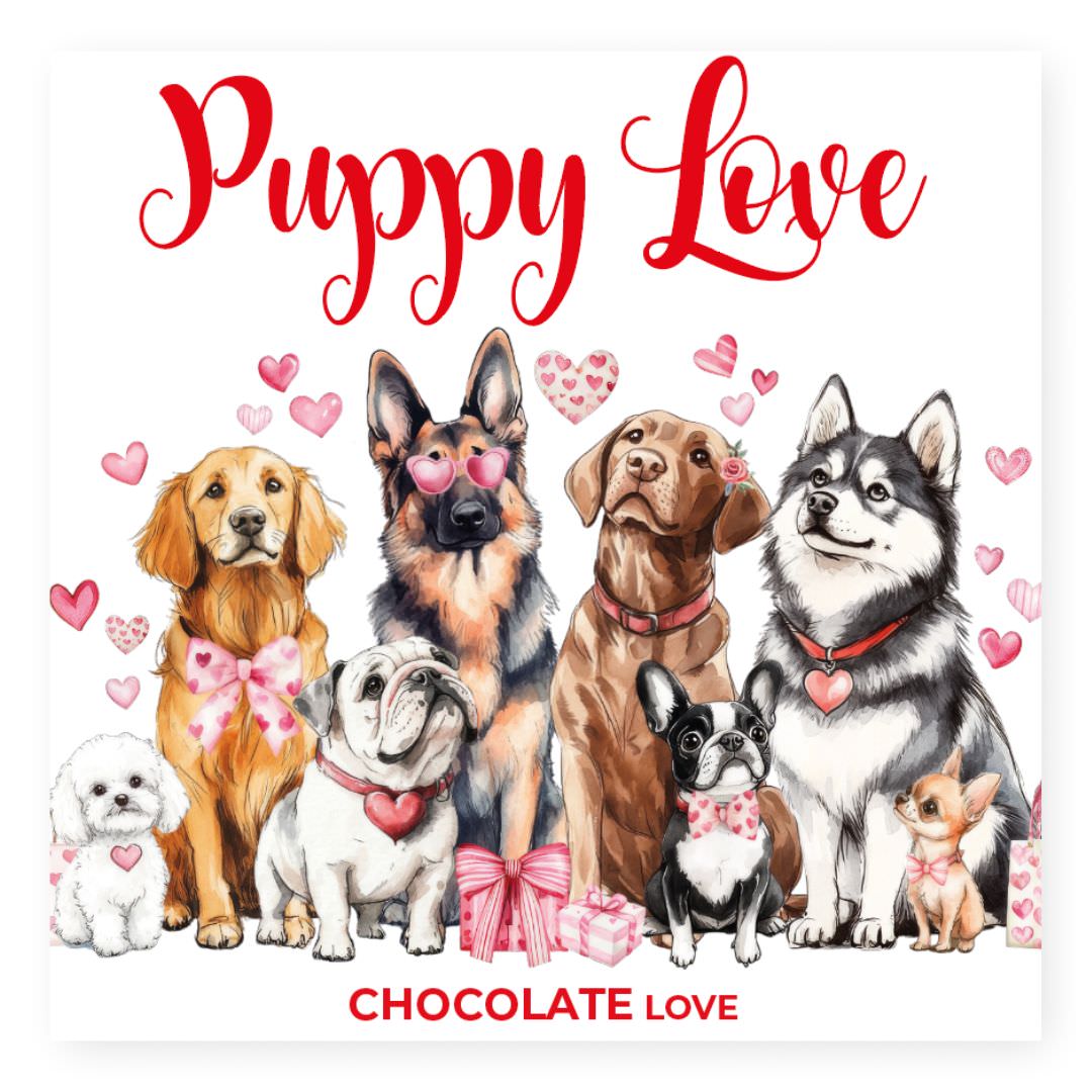 Chocolade Reep Kaart Puppy Love