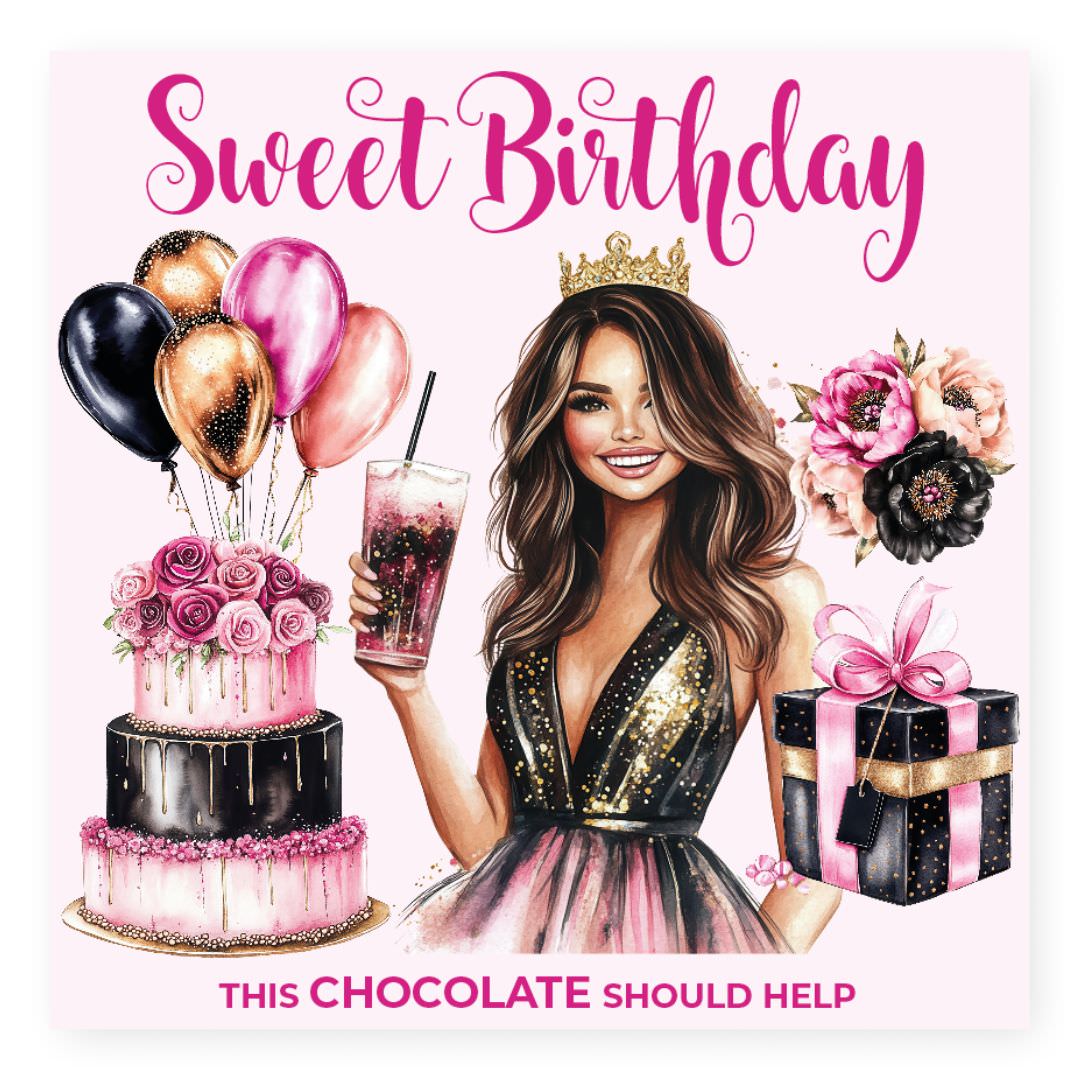 Chocolade Reep Kaart Sweet Birthday