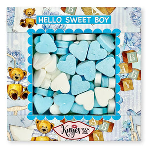 Snoep Harten Blauw - Hello Sweet Boy