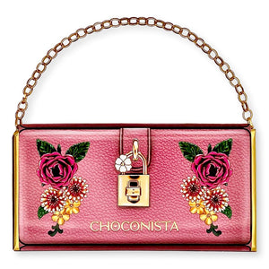Foto brievenbus chocolade reep ‘Mini Bag Flora Pink’ kopen